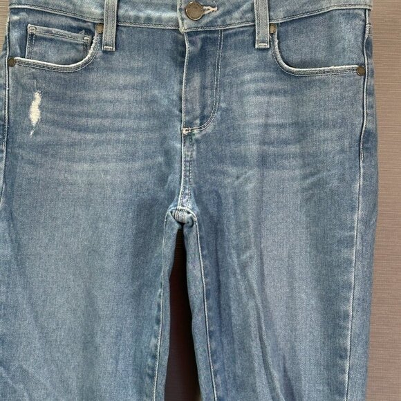 Paige Jeans Womens 26 Verdugo Ankle Light Wash Cotton Stretch Distressed Raw Hem - Picture 2 of 11